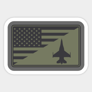 F-16 Viper US Flag (subdued) Sticker